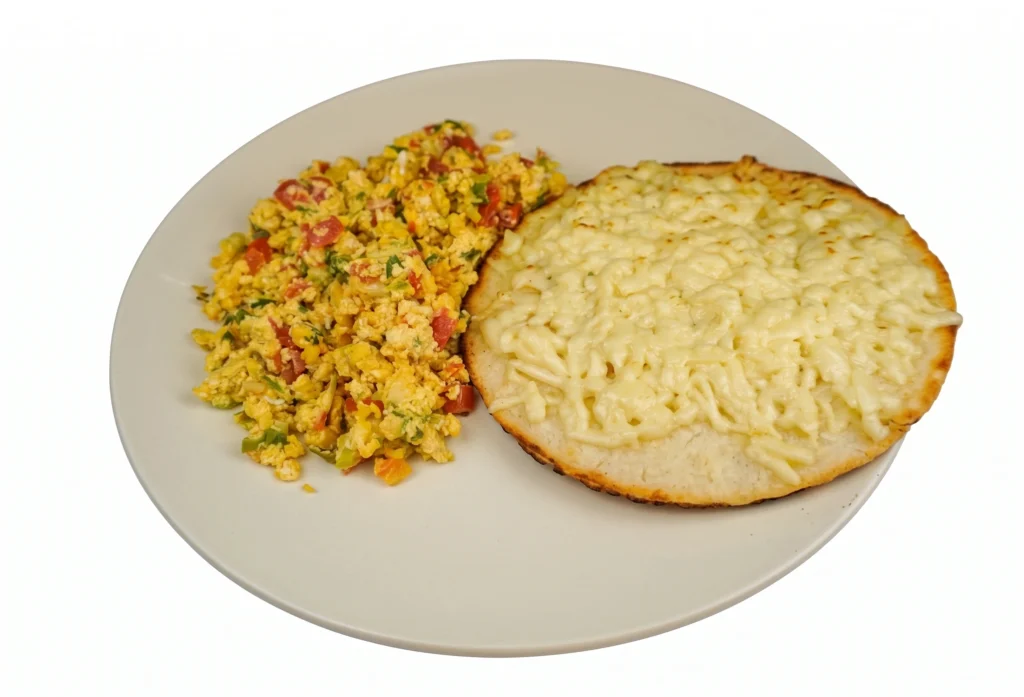 Huevos Perico con Arepa con Queso