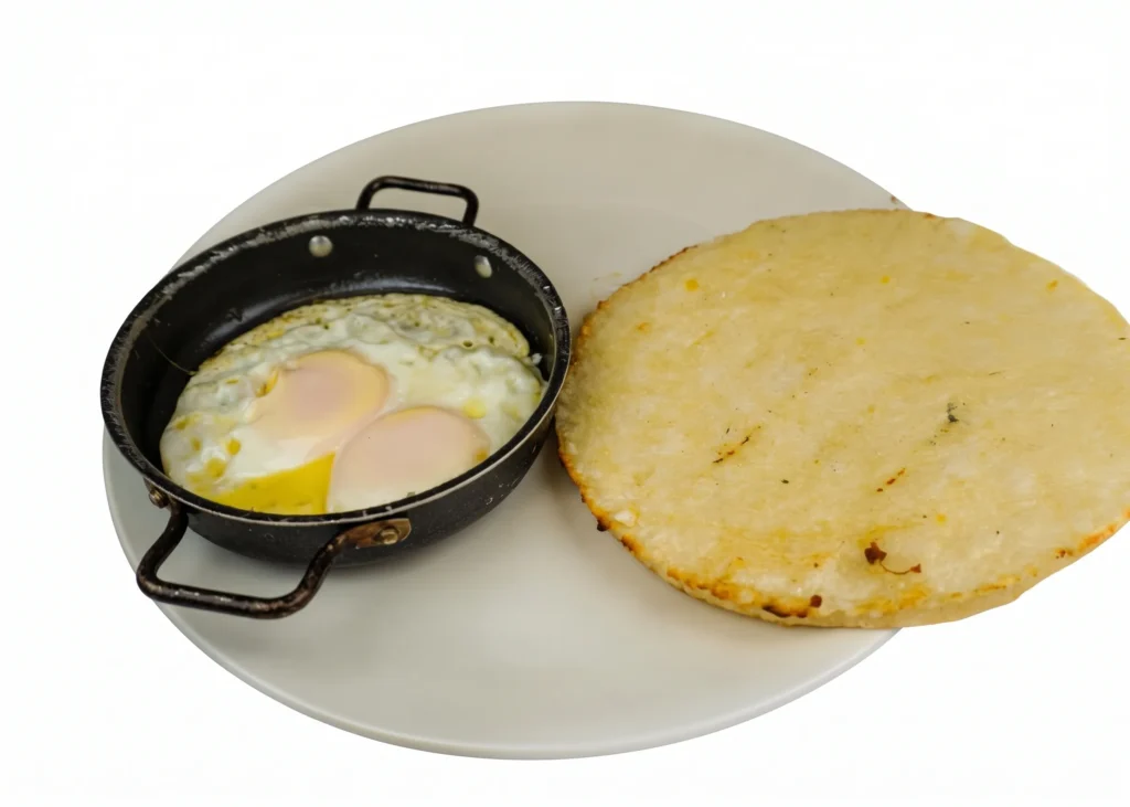 Huevos a la Cacerola con Arepa con Queso
